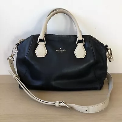 Kate Spade Catherine Street Pippa Black Leather Bag W Detachable Crossbody Strap • $49