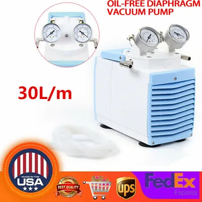 $217.01 • Buy Oil Free Diaphragm Vacuum Pump Pressure Adjustable Rotary Evaporator Use 30L/Min