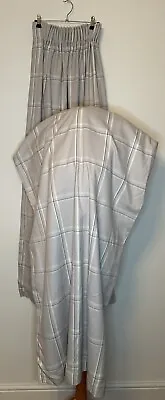 Laura Ashley Corby Check Silver Grey Pencil Pleat Curtains L54”xW63”  (1 Of 2) • £60