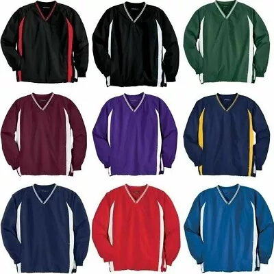 Sport-Tek Mens TALL Or S-6XL Golf V-Neck Raglan Baseball Wind Shirt Jacket • $23.95