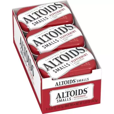 Altoids Smalls Peppermint Breath Mints 0.37 Ounce Tin Pack Of 9  • $16