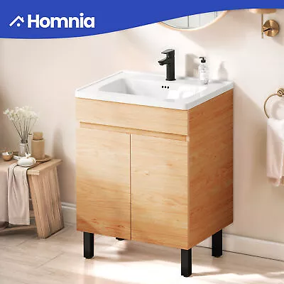 24  Bathroom Vanity Free Standing Cabinet Storage With Ceramic Sink Faucet Drain • $144.99