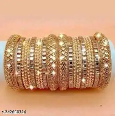 Bollywood Bridal Fashion Gold Plated Faux Kundan Indian Jewelry Women Bangle Set • $25.89