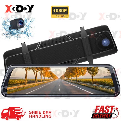 1080P Dash Camera 10  Front Rear View Cam Car DVR Tail Reversing Mirror Recorder • $61