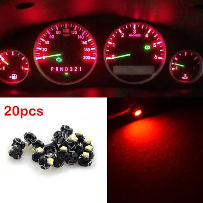 20x Red T4 T4.2 Neo Wedge 1SMD LED Cluster Instrument Dash Climate Bulbs Light • $9.88