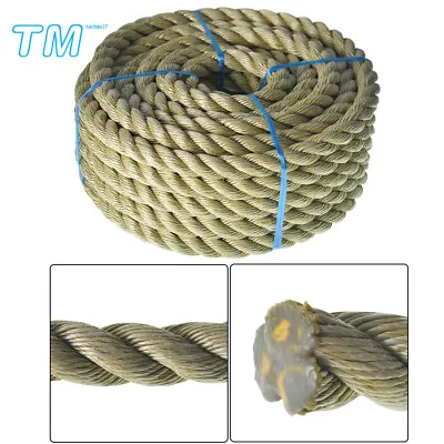 50' /100' 3strand Rope Synthetic Hemp Decking Garden Decorative Boating Rope • $35.99