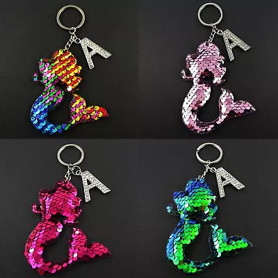 Sequined Mermaid Personalised Initial Keychain 140mm Select Colour & Initial • $12.95