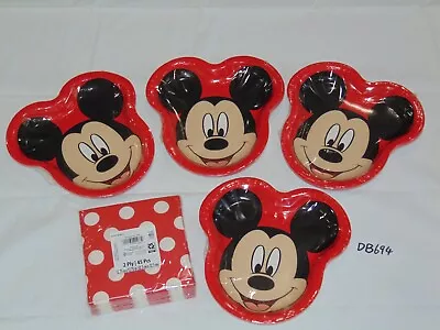 Mickey Mouse Face Shaped Plates Birthday Party Supplies 8 Per Package Lot Of 4 • $19.99