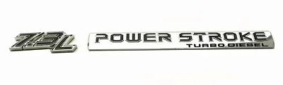 2pcs Chrome 7.3L Powerstroke Emblem For 7.3 L POWER STROKE Turbo Door Side Badge • $16.99