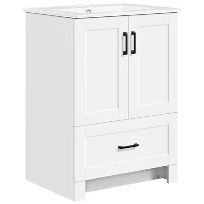 Bathroom Vanities Floor Standing With Sink Combo Set 24x19x34 Inch White • $183.99