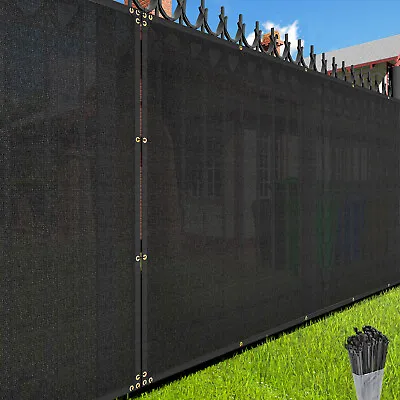 4' 5' 6' 8' Windscreen Privacy Fence Screen Shade Cover Mesh Tarp Garden-Black • $36.99