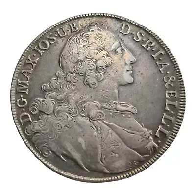 1765 THALER Scarce Germany Bavaria Maximilian Taler Crown Sized Silver Coin 11H • $310