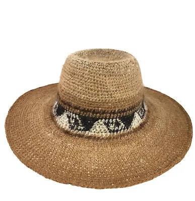 MISTI Alpaca Wool Panama Fedora Hat Inside 21in/53.3cm Sustainable Cruelly-Free • $49.45