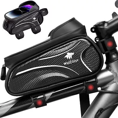 Bike Bag - Waterproof Bike Frame Bag With Sun-Visor Rain Cover Bike Phone Ho... • $30.84