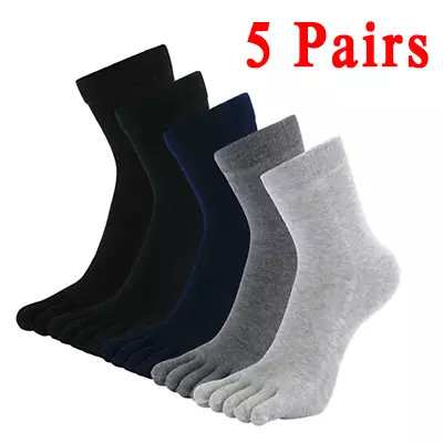 £7.99 • Buy 5 Pairs Mens Five Finger Toe Orthopedic Compression Socks Breathable Casual