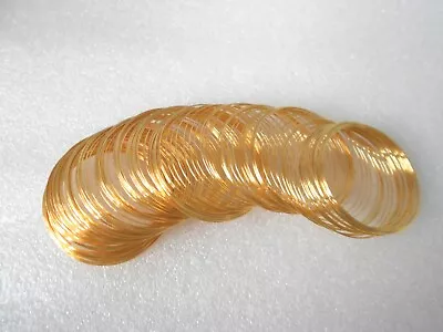 Gold Memory Wire 0.6mm Thick X 55mm - Bracelets Earrings Jewellery Making • £2