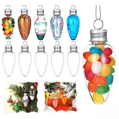 Christmas Tree Decorations Bulk Pack Of Clear Plastic Fillable Baubles • $15.70