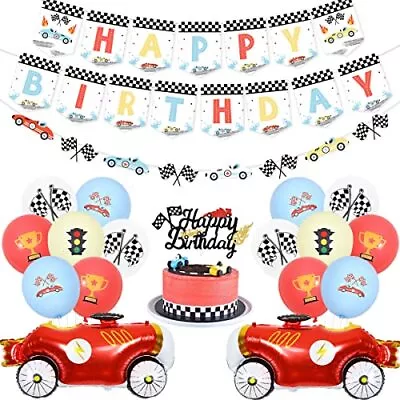 Vintage Race Car Birthday Party Decorations Retro Pastel Racing Party Decorat... • $27.02