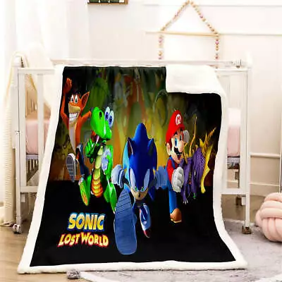 Cartoon Cute Animal Mario 3D Warm Plush Fleece Blanket Picnic Sofa Couch • $50.73