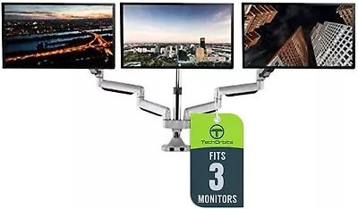 TechOrbits Universal Desk Mount For Triple Monitor - Fits Three 13-30  Monitors  • $59