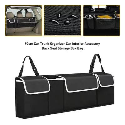 Black Car Back Seat Storage Bag Trunk Organizer 600D Oxford Parts Accessories US • $15.10