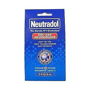 Neutradol Vac Sac Deodorizer 3 Sachet Pack Original Vaccuum Hoover Air Freshener • £3.99