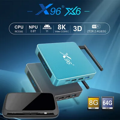 X96-X6 Android 11.0 8GB/64GB BT 64 Bit Dual WiFi 5G 8K Streaming TV Box+Antenna • $89.96