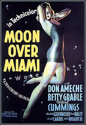 Moon Over Miami 1941 Film Vintage Poster Print Comedy Music Romance Florida • $21.58