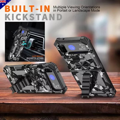 For Samsung Galaxy Z Flip 4 Shockproof Military Camo Magnetic Stand Case Cover • $7.85