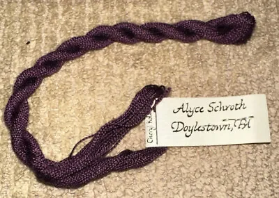 Vintage Alyce Schroth Hand Dyed Spun Silk 20yds Plum Blue Embroidery Floss • $9.97