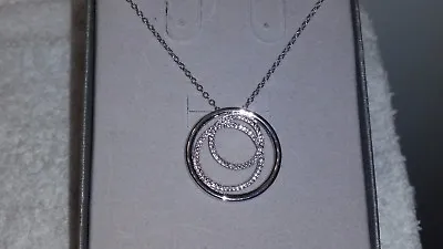 ZALES Jewelers Sterling Silver Diamonds  In The Round  ECLIPSE Necklace (18 Inch • $74.99
