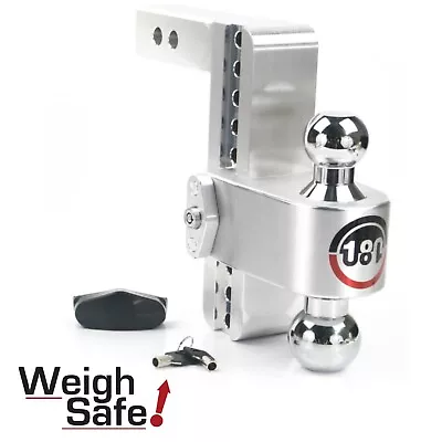 Weigh Safe CTB8-2 180° Adjustable 8  Drop Hitch Ball Mount 2  Shaft & Key Lock • $254