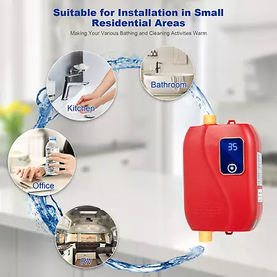 Instant Tankless Water Heater Mini Electric 3000W 110V Kitchen Water Heaters • $45.60