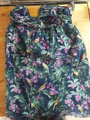 £0.99 • Buy Womens Oasis Green Tropical Birds Pencil Skirt Size 8