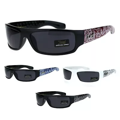 Locs Bandana Arm Mad Dog Hardcore Gangster Cholo Narrow Rectangular Sunglasses • $16.15