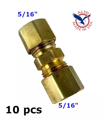 10 PC - 5/16  ( 8 Mm ) UNION COMPRESSION FITTINGS BRASS • $14.95