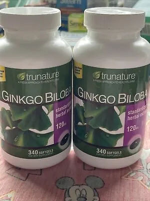 2X TruNature Ginkgo Biloba 340 Softgels Ea Exp 02/2026 Rd⬇️⬇️ • $40