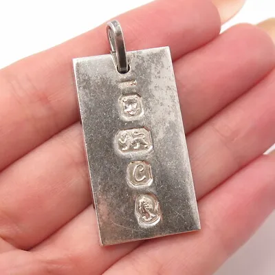 925 Sterling Silver Vintage A & AJ London Jubilee Ingot Bar Pendant • $109.95