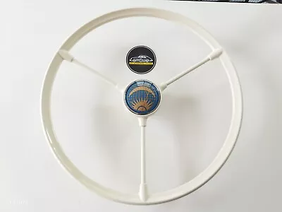 Steering Wheel For Vw Split Bus In Ivory Color With Sun&moon Blue Horn Button • $550