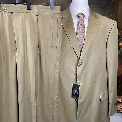 NWT Earvin Magic Johnson 50L 2Pc Olive Brown Check Super 120's 3 Button Suit • $149.79