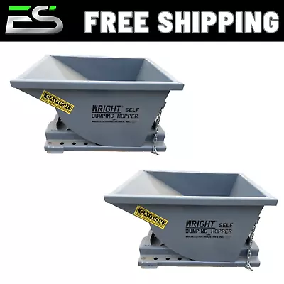 Two-1/3 Yd Wright Self Dumping Hoppers-trash-demo-scrap-recycling-free Shipping • $1886