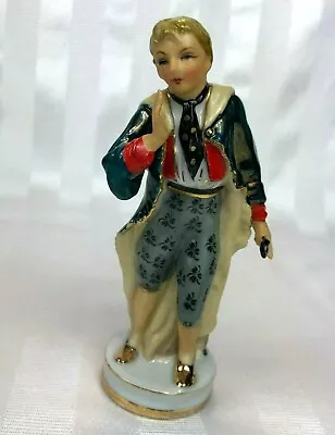 Vintage Porcelain Man Mascaraed Venice Mask On Hand Costume Made Japan 6  • $22.50