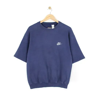 Nike Vintage Sweatshirt 90s Crew Neck Oversized Short Sleeve Mens Size S • $26.12
