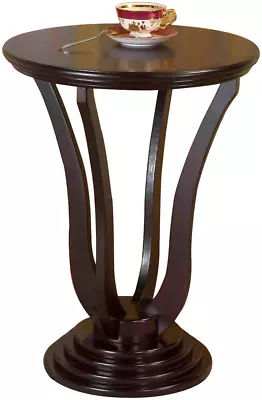 Vintage Round End Side Table Living Room Decor Accent Furniture Durable Wood • $95.98