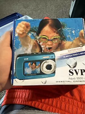 SVP Aqua 5500-A Blue 18 Mega Pixel 2.7in Dual Screen Waterproof Digital Camera • $35