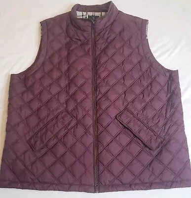 Brooks Brothers Diamond Quilted Vest Jacket Mens Size 2XL Burgundy • $39.95