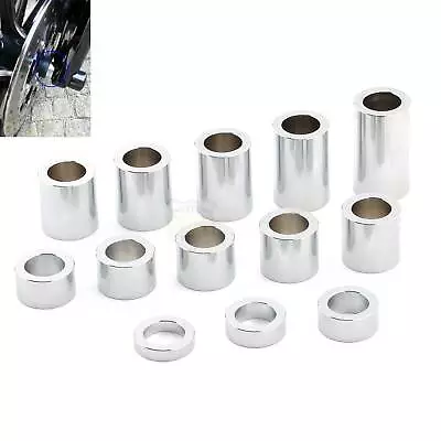 Chrome Wheel Axle Spacers Kit ID 3/4  To OD 1 1/4  For Harley Touring FL Softail • $31.69