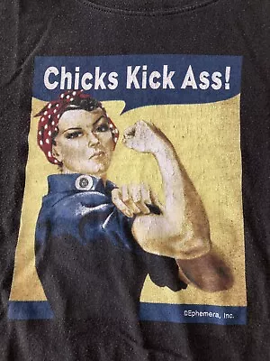 Rosie The Riviter Chicks Kick Ass Midriff T-Shirt..PreOwned Vintage • $8.99