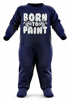 Born To Paint Future Artist Baby Romper Suit First Birthday Gift Babywear Art • £12.95