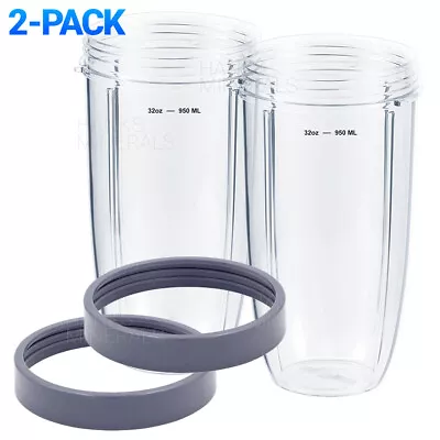 2-Pack 32oz Cup With Lip Ring For Nutribullet Blender 600W 900W XL 32 Oz • $17.98